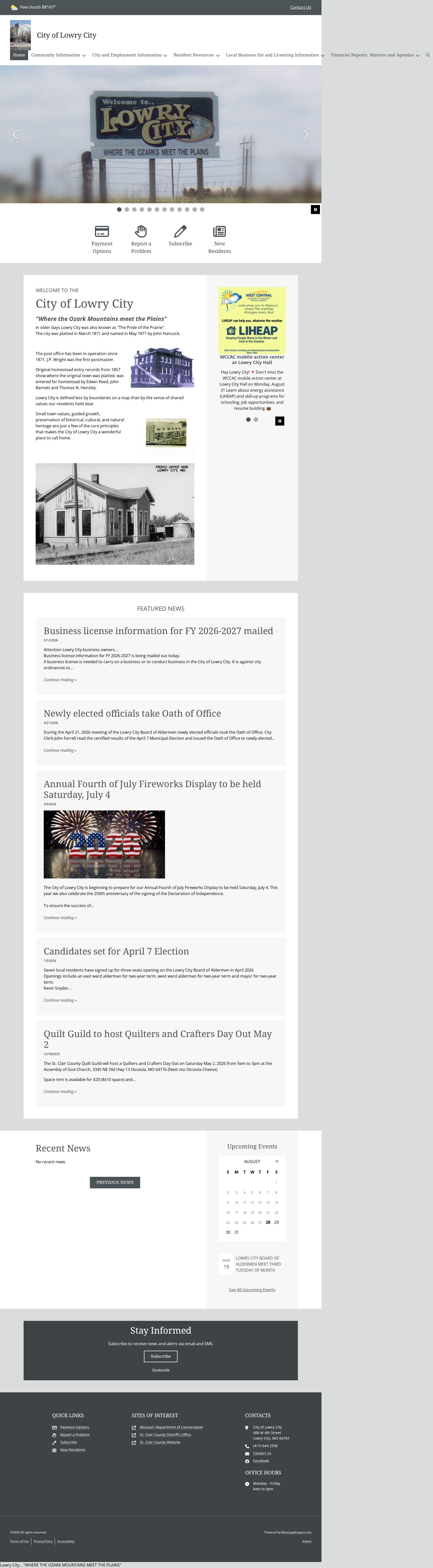 Lowry City court docket official city website source