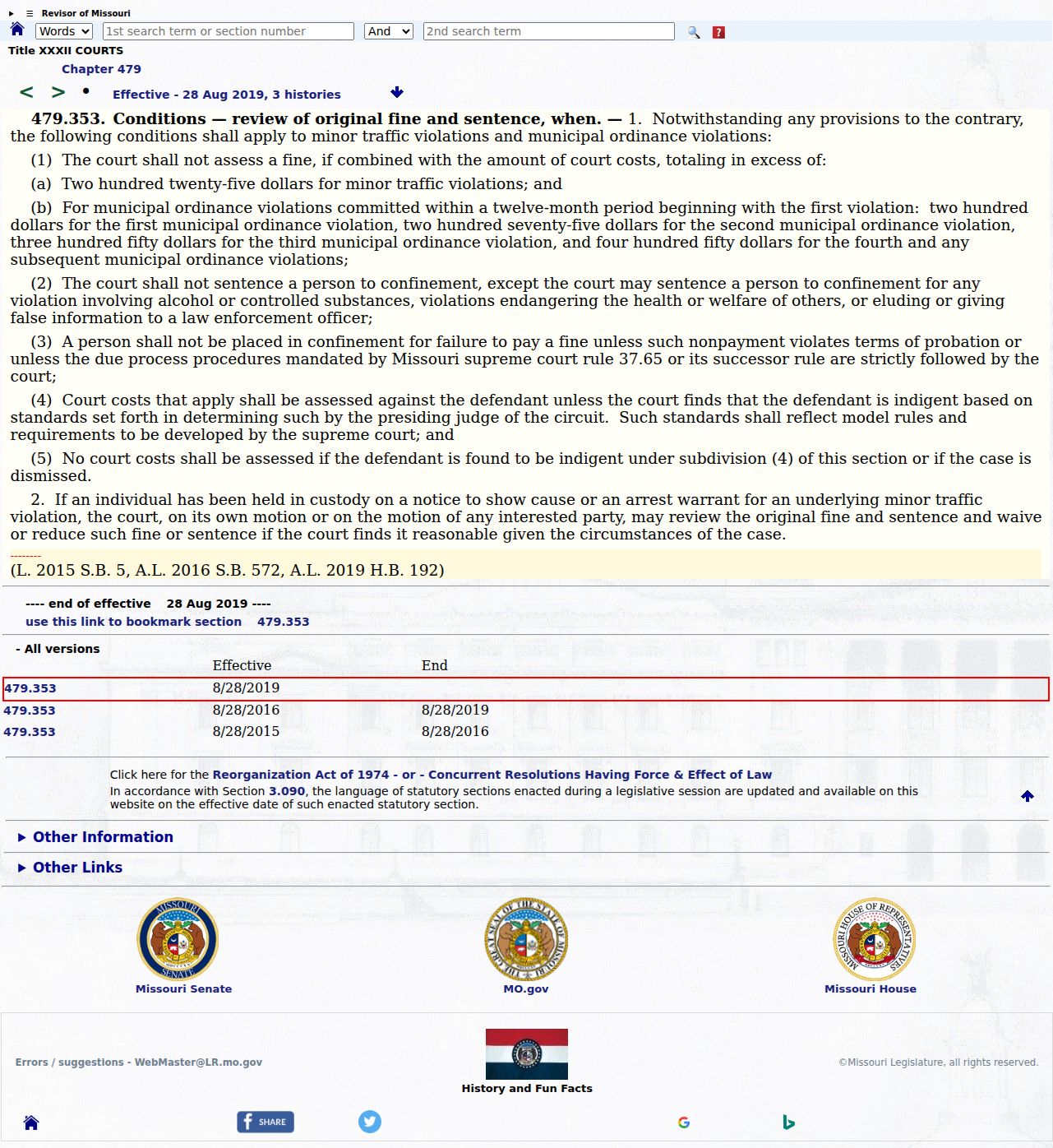 St. Clair County traffic court record source for minor traffic fine and payment protections